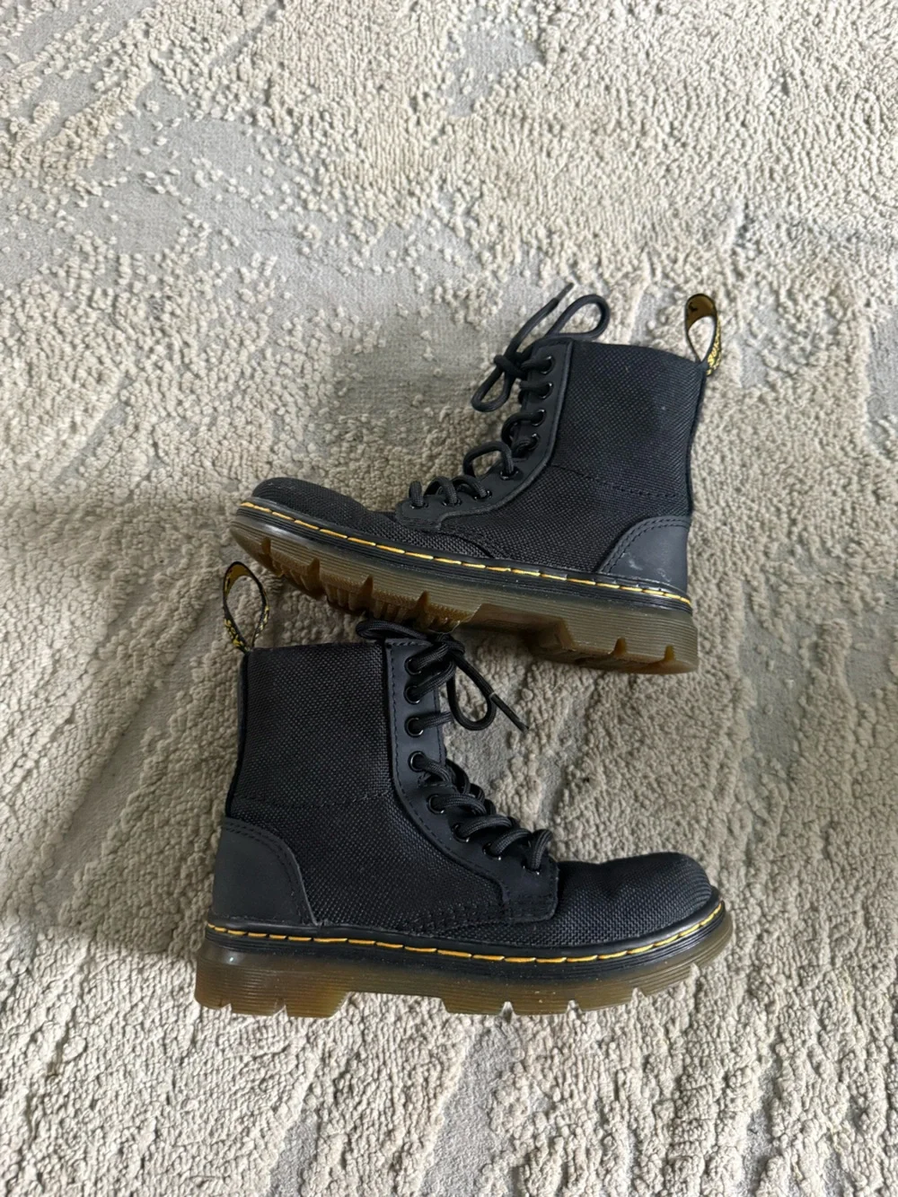 Dr. Martens Black Canvas Combs J Lace Up Boots size zip 11